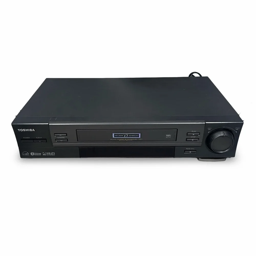 Toshiba W-714 VCR VHS Player Hi-Fi Stereo Pro Drum V3 FOR PARTS OR REPAIR